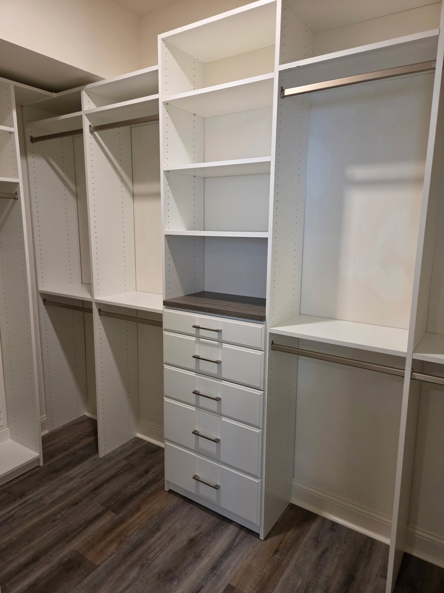 The same closet after a custom design and install