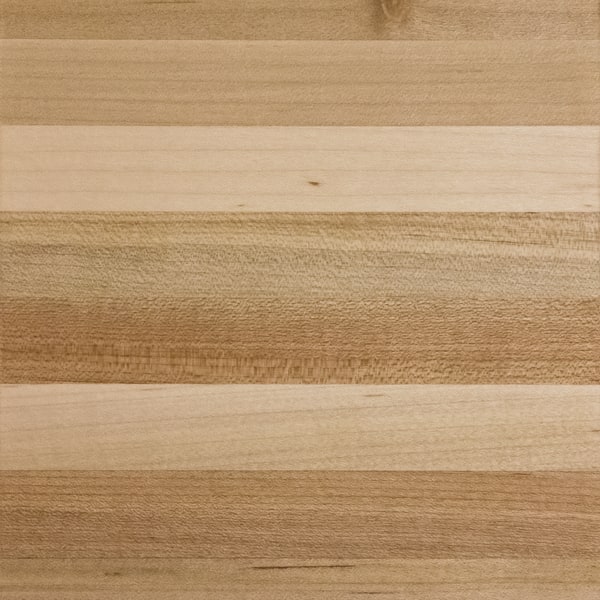 Maple butcher block work surface swatch with laminated wood strips