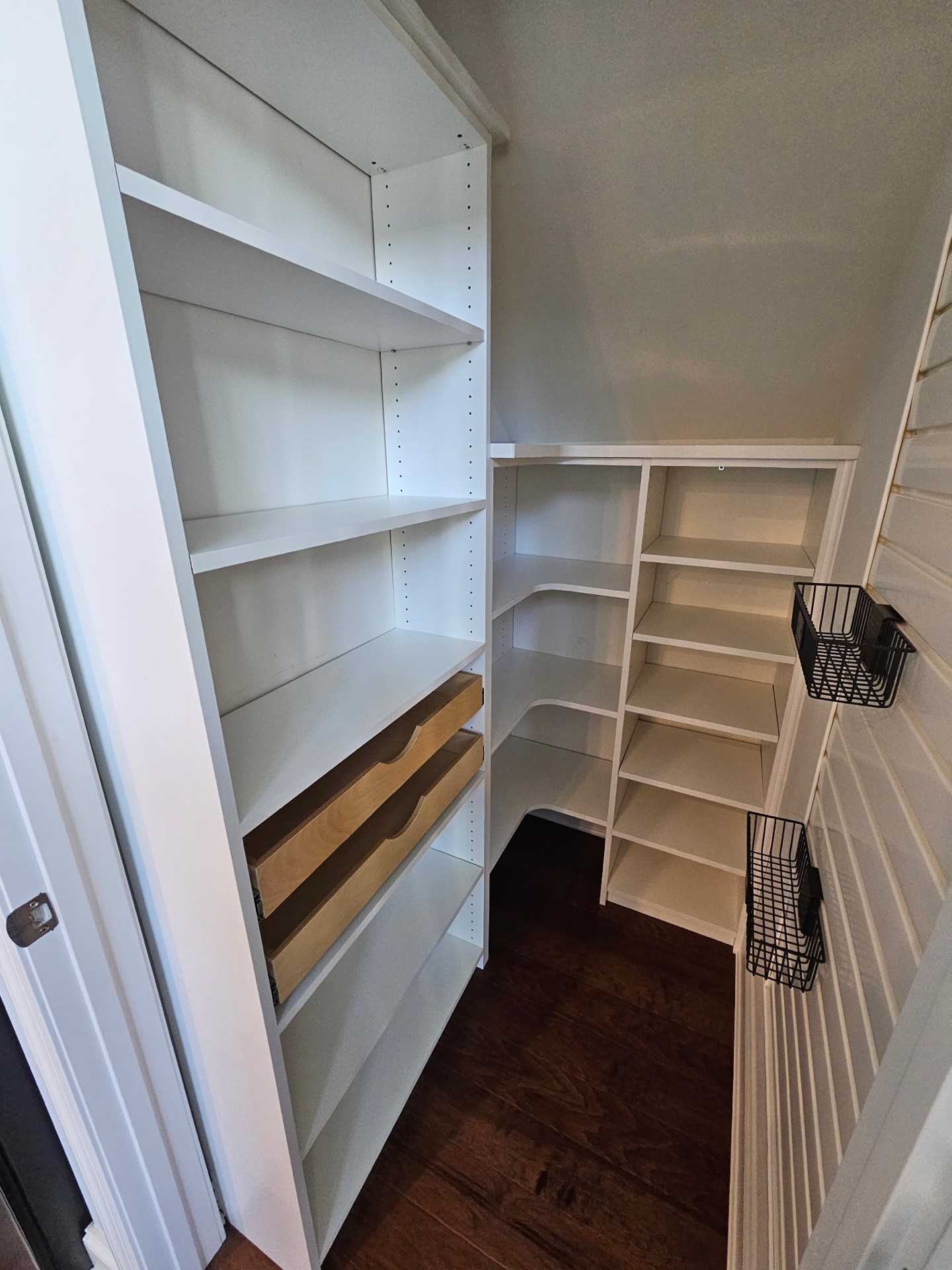Under-stair pantry shelving