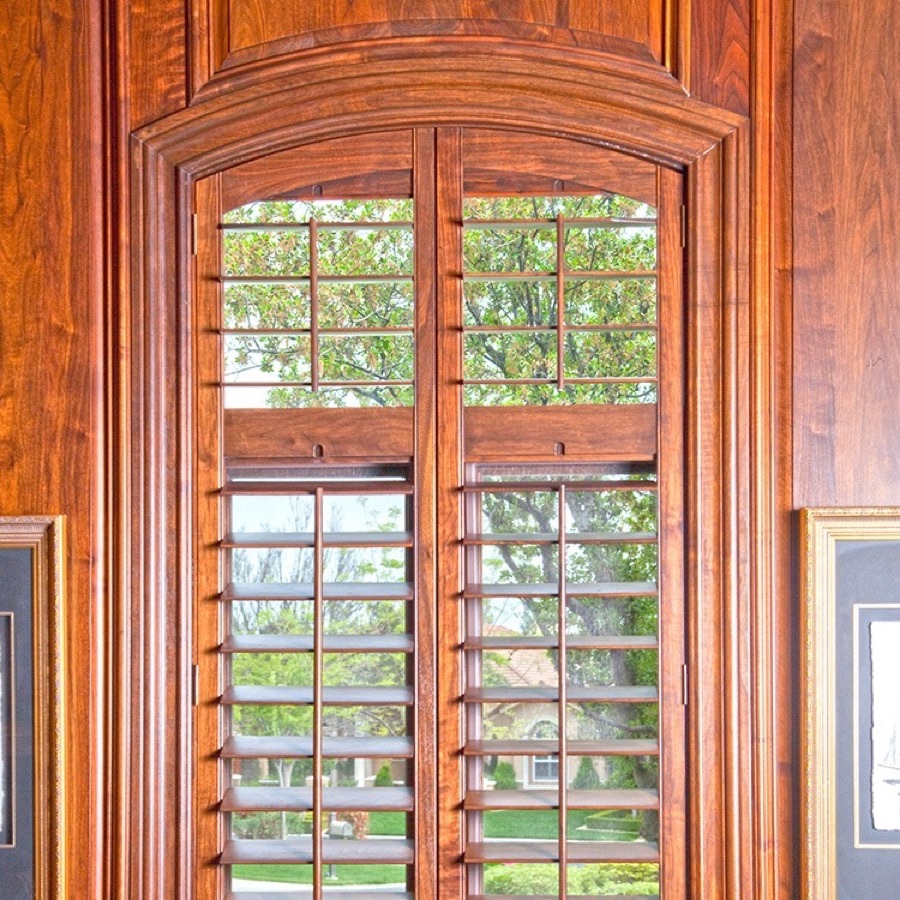 Wynhaven Reserve stained basswood shutters